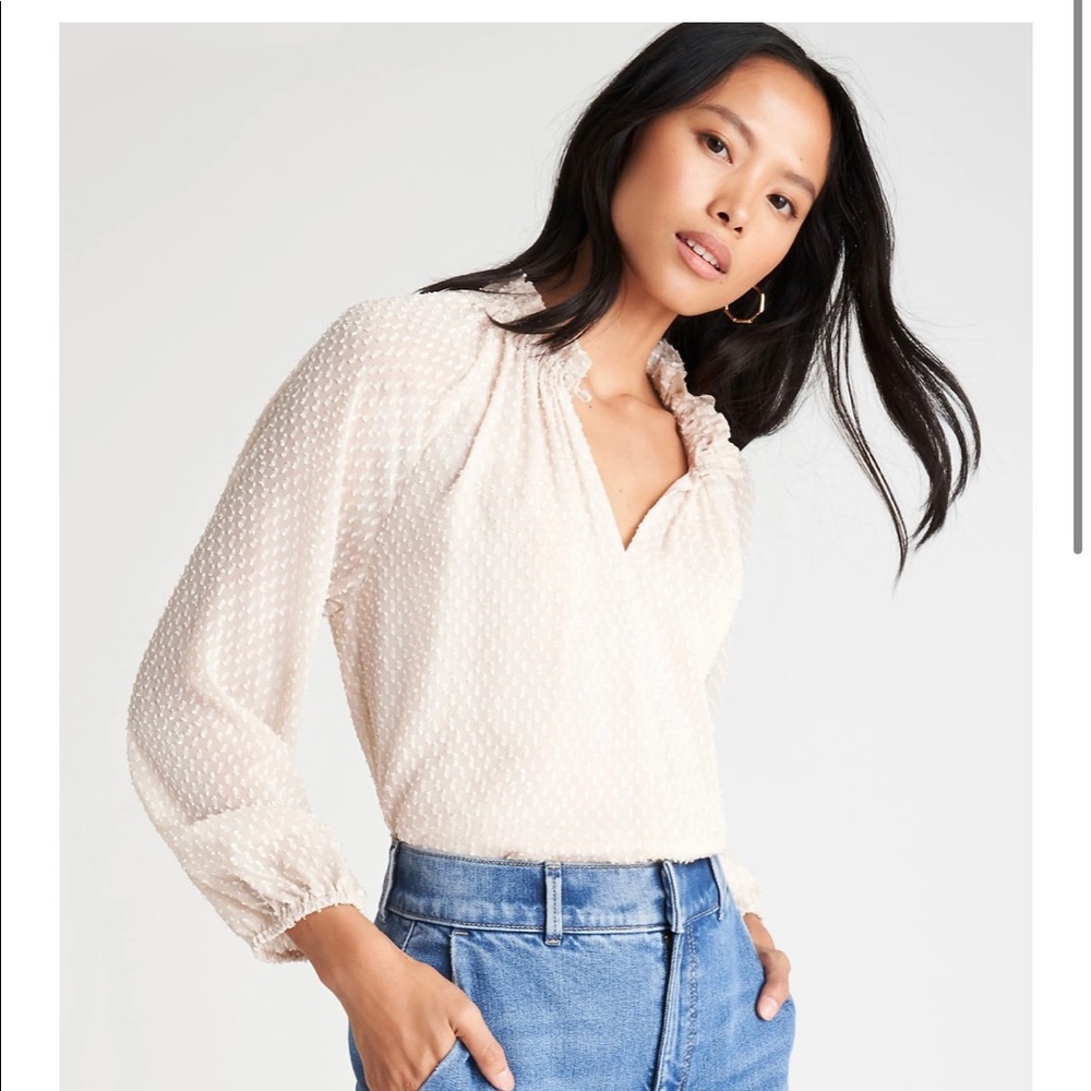 Ann Taylor Clip Shirred Raglan Sleeve Top